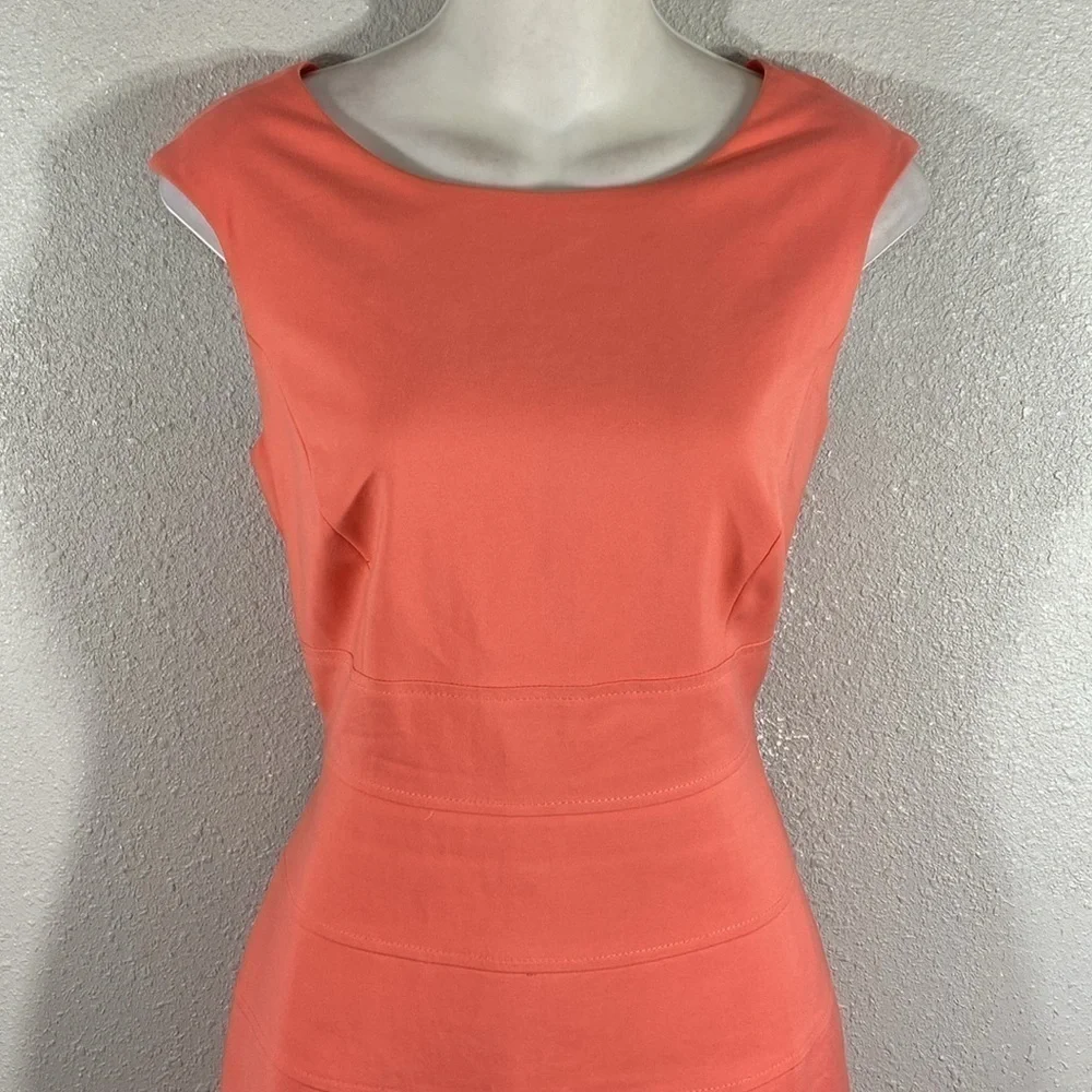 Antonio Melani peach pink paneled sleeveless sheath dress 6
